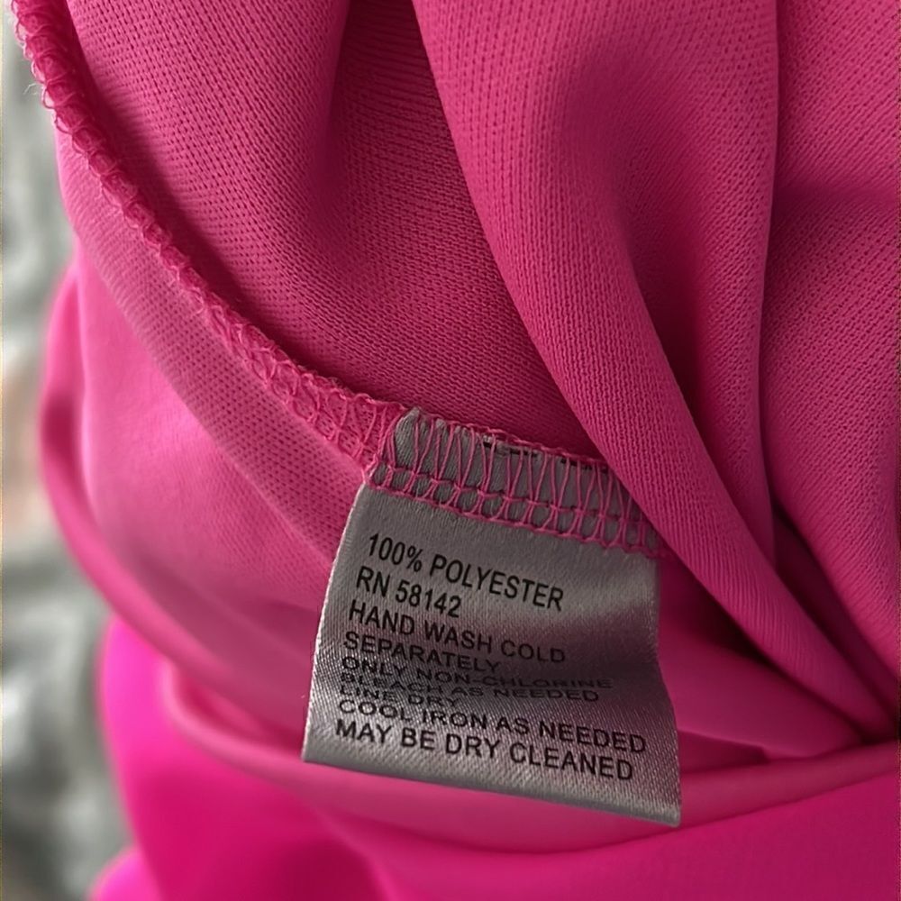 Muse Fuscia Hot Pink Maxi Slip Dress Spaghetti Straps Lined Bodice SZ 14 - Picture 12 of 13